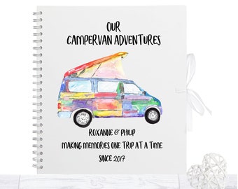 Personalised campervan travel scrapbook, motorhome, caravan, bongo adventure memory book, photo album
