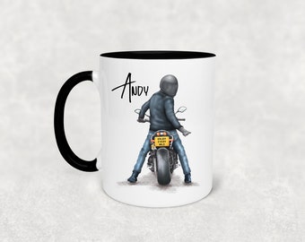 Motorbike Mug personalised, Motorbike Gift, Father's Day gift, Biker, Gift for dad