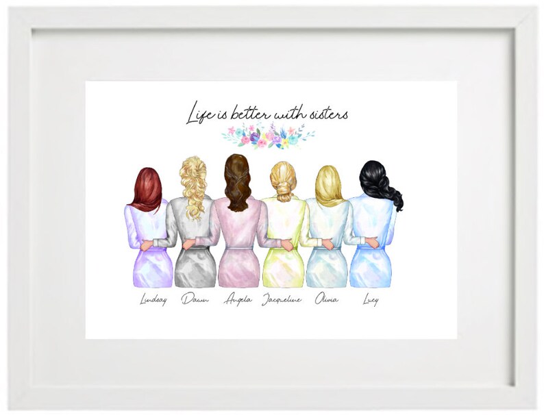 Personalised Sisters print Life is better with sisters print Etsy
