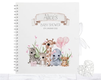 Personalised  Baby Shower Guest Book,  Baby shower scrapbook, memory book, photo album, Girls baby shower gift