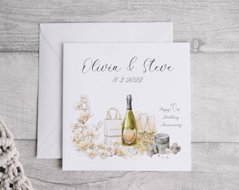 10th Anniversary card - Tin wedding anniversary, Card for wife, husband, girlfriend, boyfriend, Wedding card