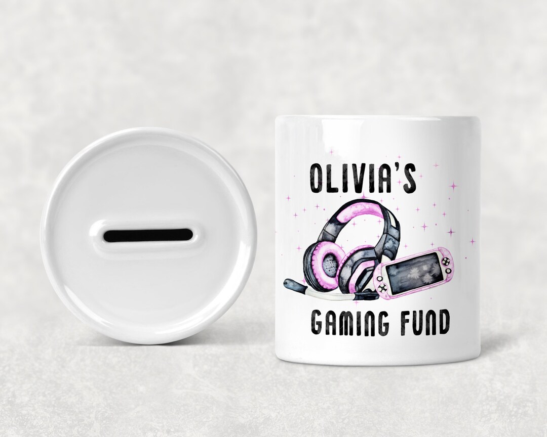 Personalised Gaming Money Box Girl Boy Gamer Ceramic Money Etsy