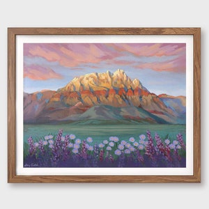Impresión artística Spring Mountain Splendor - Área de conservación de Red Rock Canyon - Impresión de paisaje del desierto de Nevada - Arte del suroeste - Pintura del oeste