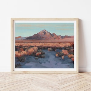 Frenchman &quot;Sunrise&quot; Mountain Nevada Art Print - Sunset Desert Mountain Print - Southwest Landscape - Desert Art Decor