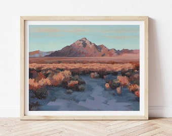 Frenchman "Sunrise" Mountain Nevada Art Print - Sunset Desert Mountain Print - Southwest Landscape - Desert Art Decor