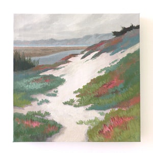 Sandy Path to the Sea Original Painting - Beach Painting - Coastal Home Decor - Beach Plants Sand Shore - Seascape Painting