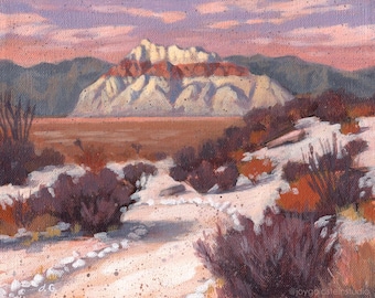 Red Rock Canyon Original Acrylic Painting – Nevada Desert Landscape Art, 8x10