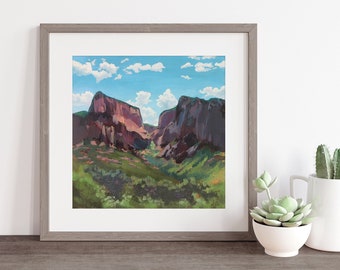 Utah Zion Print - Kolob Canyon Utah Painting - From Original Acrylic and Oil Painting - Zion National Park Print - Southwest Wall Art