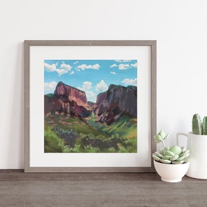 Utah Zion Print - Kolob Canyon Utah Painting - From Original Acrylic and Oil Painting - Zion National Park Print - Southwest Wall Art