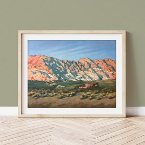 Desert Home in Calico Art Print Peaceful Desert Mountains Red Rock Canyon Print Nevada Art Southwest Landscape Print Western Art image 1