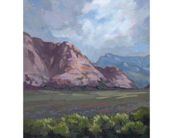 Rainstorm at Red Rock Original Oil Painting - Original Southwest Landscape Painting - Red Rock Canyon Painting - Nevada Art - Oil on Canvas