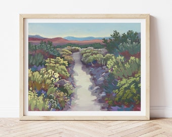 After the Monsoon Print - Green Desert - Nevada Landscape Print - Southwest Landscape - Blooming Desert Art