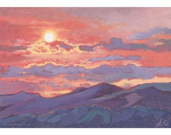 Desert Sunrise Art Print: Nevada Mountain Landscape