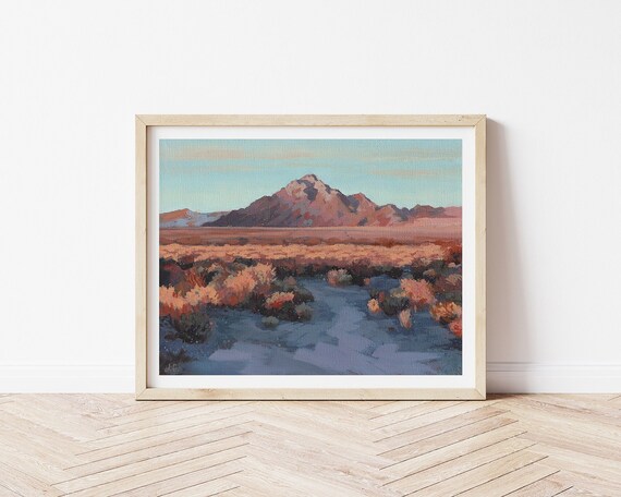 Sunrise Mountain Art Print: Nevada Desert Landscape