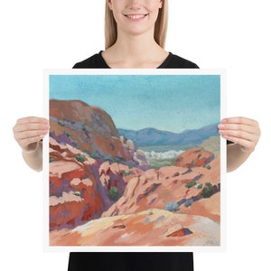 Dreamy Desert View Art Print Red Rock Canyon Nevada Print Desert Landscape Art Southwest Wall Art Beautiful Soothing Desert Art image 10