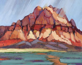 Red Rock Canyon Art Print: Mt Wilson Nevada Landscape