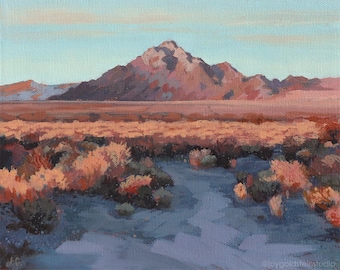 Sunrise Mountain Art Print: Nevada Desert Sunset Landscape