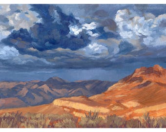 Desert Storm Clouds Art Print: Dramatic Southwest Landscape