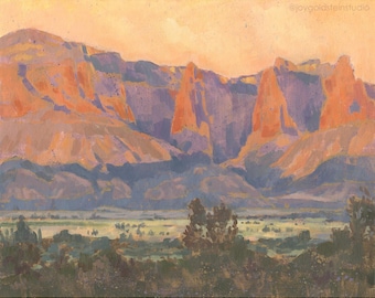 Kolob Canyon Sunset Art Print: Utah Desert Landscape