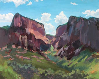 Zion National Park Print: From Original Kolob Canyon Acrylic Painting