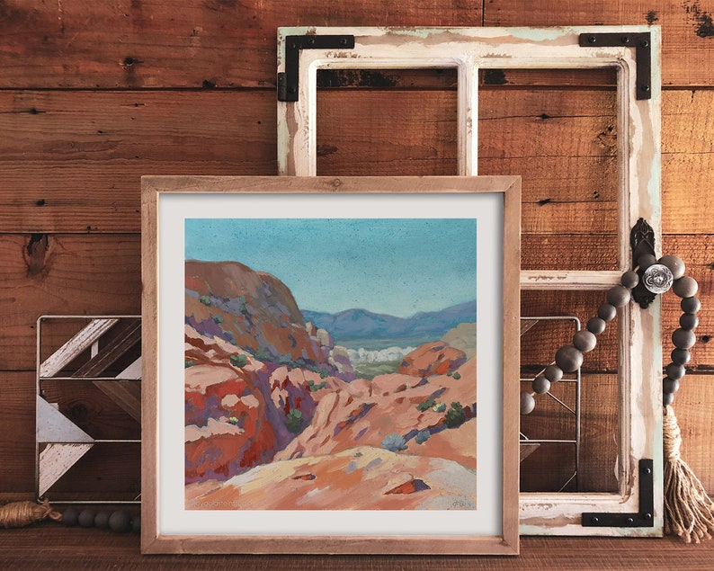 Dreamy Desert View Art Print Red Rock Canyon Nevada Print Desert Landscape Art Southwest Wall Art Beautiful Soothing Desert Art image 5