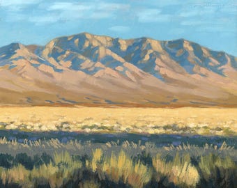 Desert Afternoon Light Art Print - Western Mountains Landscape