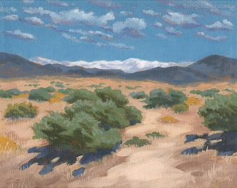Nevada Desert Landscape Art Print: From Original Oil Painting "Along Lovell Canyon Road"
