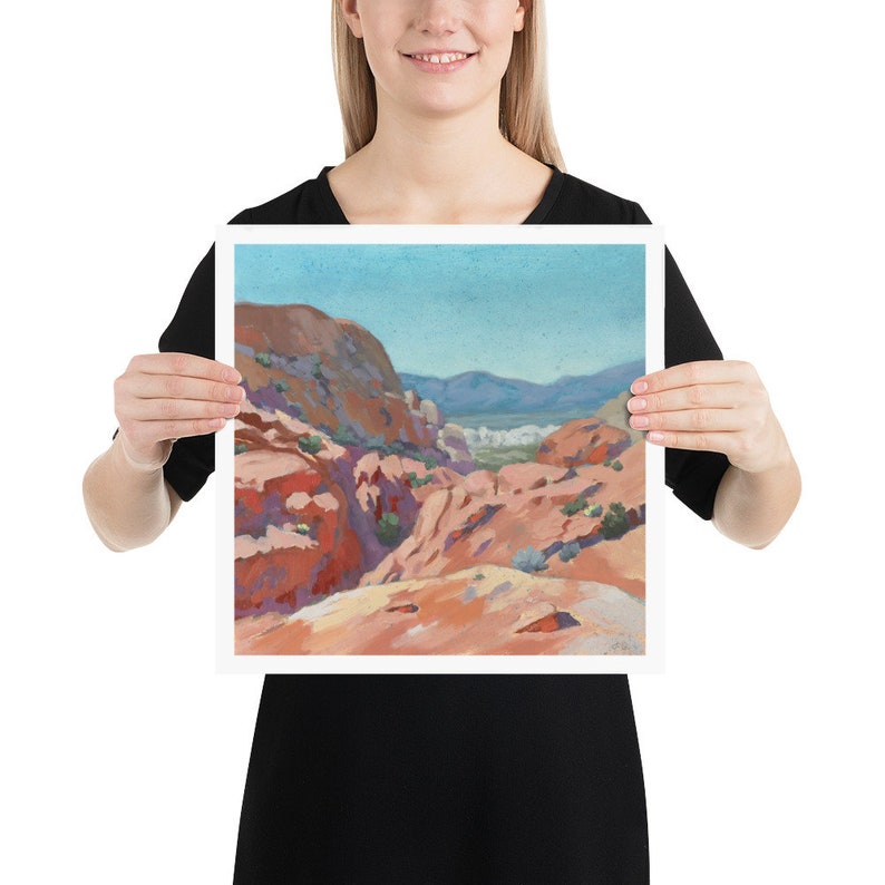 Dreamy Desert View Art Print Red Rock Canyon Nevada Print Desert Landscape Art Southwest Wall Art Beautiful Soothing Desert Art image 8