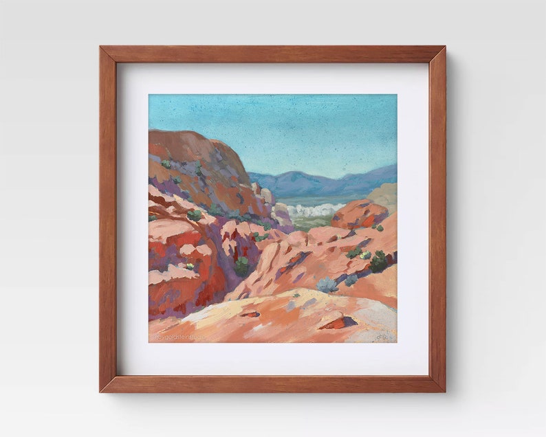 Dreamy Desert View Art Print Red Rock Canyon Nevada Print Desert Landscape Art Southwest Wall Art Beautiful Soothing Desert Art image 4