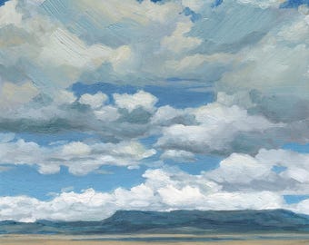 Clouds Over Mesa Art Print: From Original Southwest Desert Sky Oil Painting