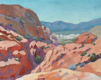 Dreamy Desert View Art Print: Nevada Desert Landscape, Southwest Wall Decor
