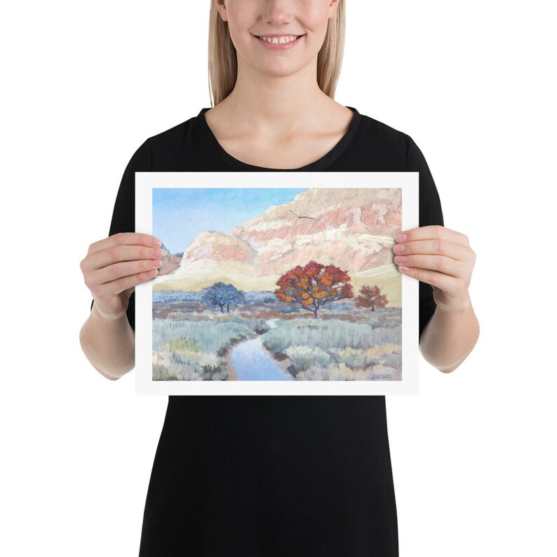 Ash Spring Fine Art Print Desert Mountains and Trees Print Red Rock Canyon Nevada Desert Wall Art Southwest Art Print image 5
