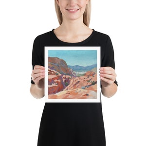 Dreamy Desert View Art Print Red Rock Canyon Nevada Print Desert Landscape Art Southwest Wall Art Beautiful Soothing Desert Art image 6