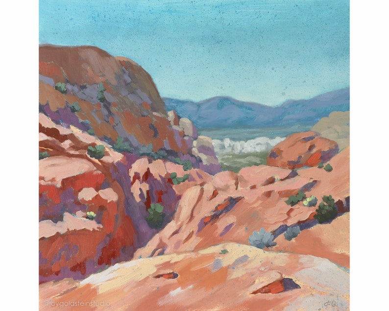 Dreamy Desert View Art Print Red Rock Canyon Nevada Print Desert Landscape Art Southwest Wall Art Beautiful Soothing Desert Art image 3