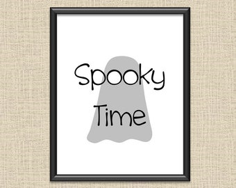 DIGITAL DOWNLOAD - Spooky Time Ghost - Halloween Printable Wall Art