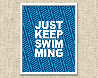 Just Keep Swimming - Finding Nemo Quote Printable Wall Art