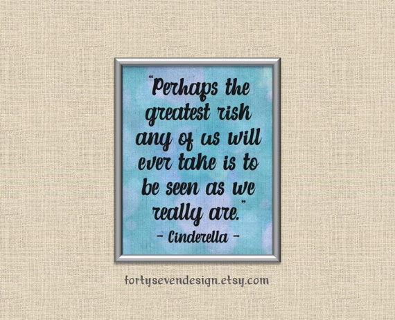 Cinderella Greatest Risk - Inspirational Quote - Printable Wall Art 8x10 Il_570xn