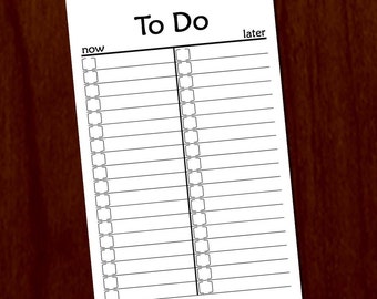 Now & Later To Do List Printable