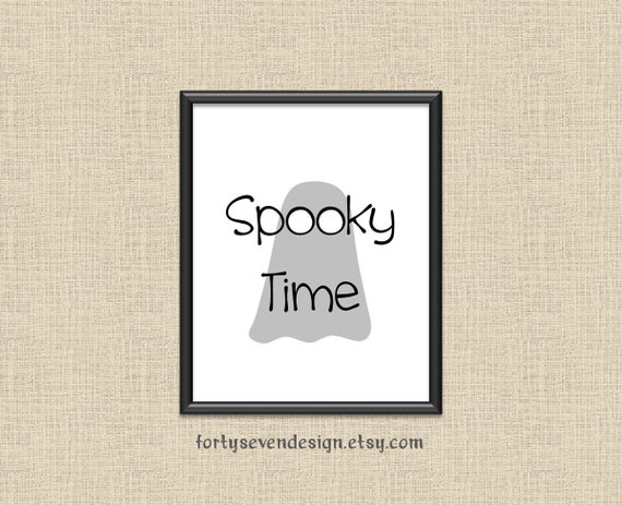 DIGITAL DOWNLOAD - Spooky Time Ghost - Halloween Printable Wall Art Il_570xn