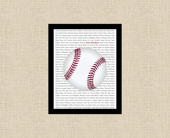 MLB Custom Any Team Baseball Printable Wall Art Il_570xn