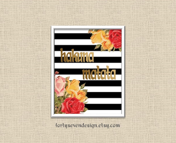 Hakuna Matata - Lion King Quote Printable Wall Art Il_570xn