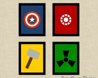 Marvel Avengers Inspired Minimal Printable Wall Art