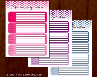 Online Account Information Printable PDF