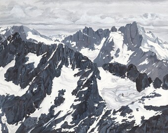 Der wilde Norden - Kaskaden - Druck Aquarell