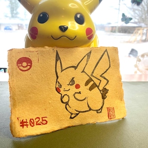 Impression de bloc Pikachu déterminé 4 x 6