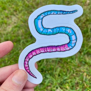 Realistischer Gummy Worm 3-Zoll-Vinyl-Aufkleber