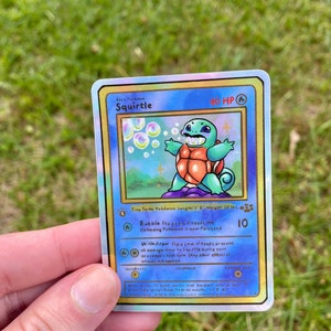 First Generation Holographic Squirtle Pokmon Card Vinyl 2.5x3.5 Sticker -  Etsy