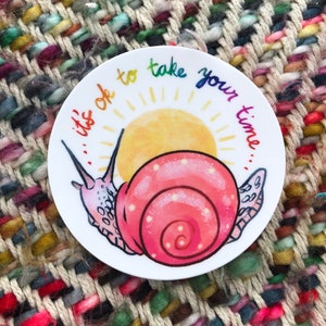 Sticker motivant en vinyle 3 x 3 escargot