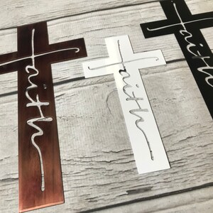 Arte de metal personalizado con cruz de fe imagen 6