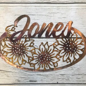 Personalized Metal Sign with Sunflowers, Sunflower Sign
